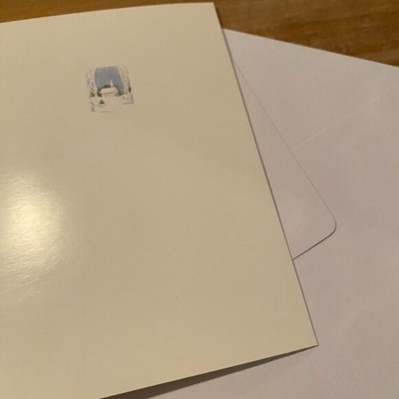 Winter Church Wishing you all the Blessings of Merry Christmas Greeting Card - Picture 3 of 3